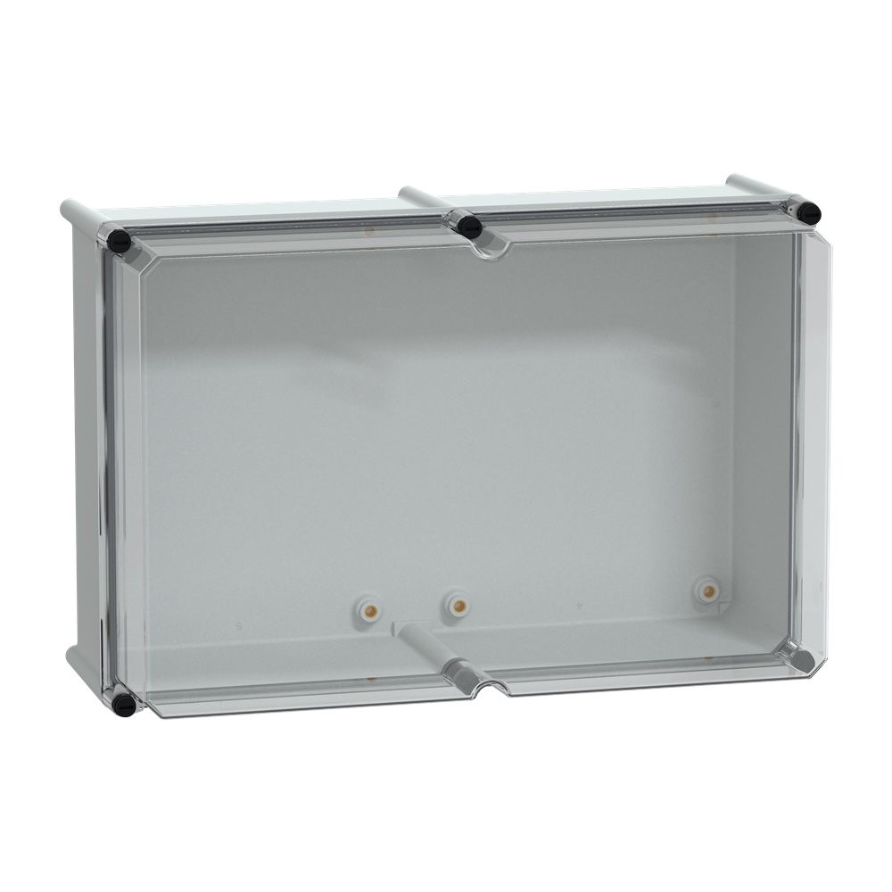 Cassetta PLS, retro in poliestere, coperchio trasparente per PC IP65 36x54x23cm