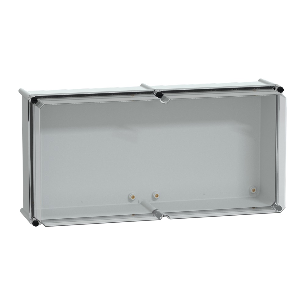 Cassetta PLS, retro in poliestere, coperchio trasparente per PC IP65 36x72x23 cm