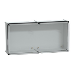 Cassetta PLS, retro in poliestere, coperchio trasparente per PC IP65 36x72x23 cm