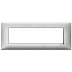 Placca 7 moduli tecnopolimero colore Silver per installazioni elettriche
