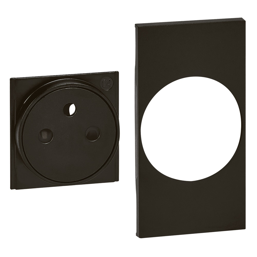 Cover presa franco-belga flat 2 moduli nero per impianti elettrici BTIKG55F