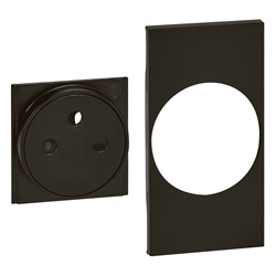 Cover presa franco-belga flat 2 moduli nero per impianti elettrici BTIKG55F