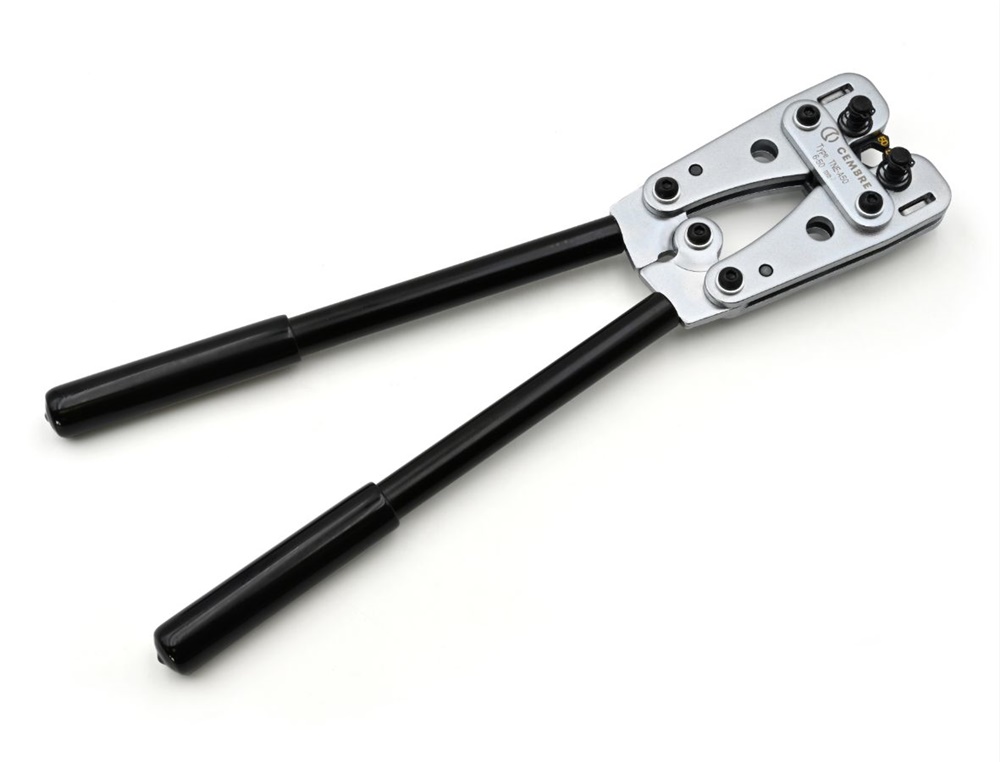 Utensile meccanico con matrici esagonali compressione capicorda 6-50 mmq