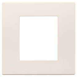 Placca 2 moduli tecnopolimero colore canapa per installazioni elettriche