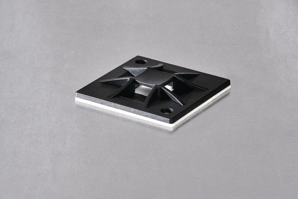 Basetta adesiva/vite 40x40 mm nera Q-Mount fissaggio fascette cavi resistente strappi