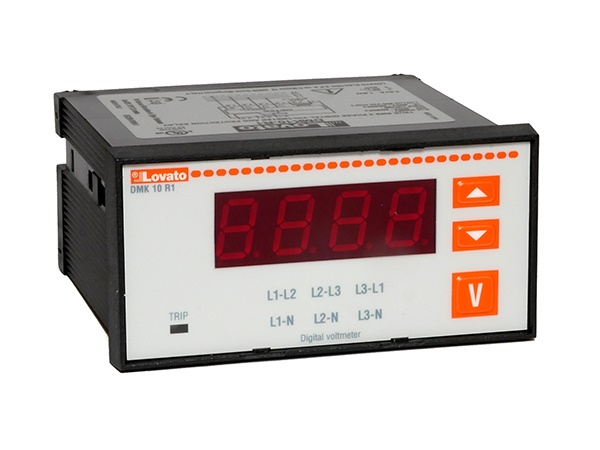 Voltmetro digitale trifase 96x48mm con relè programmabile controllo protezione