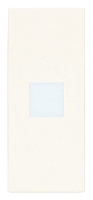 Tasto 1 modulo con diffusore assiale illuminabile personalizzabile bianco per impianti elettrici