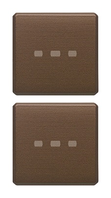 Due tasti Flat neutri illuminabili bronzo per comando elettrico elegante