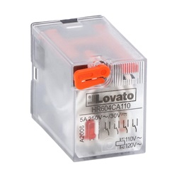 RELE INDUSTRIALE 4 CONTATTI SCAMBIO 5A 110VAC CON LED STATO MONTAGGIO ZOCCOLO