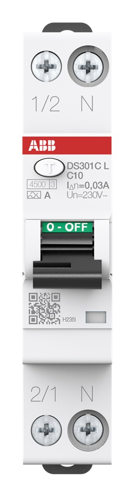 Interruttore magnetotermico differenziale 1P+N 10A 30mA tipo A per protezione impianti residenziali e commerciali