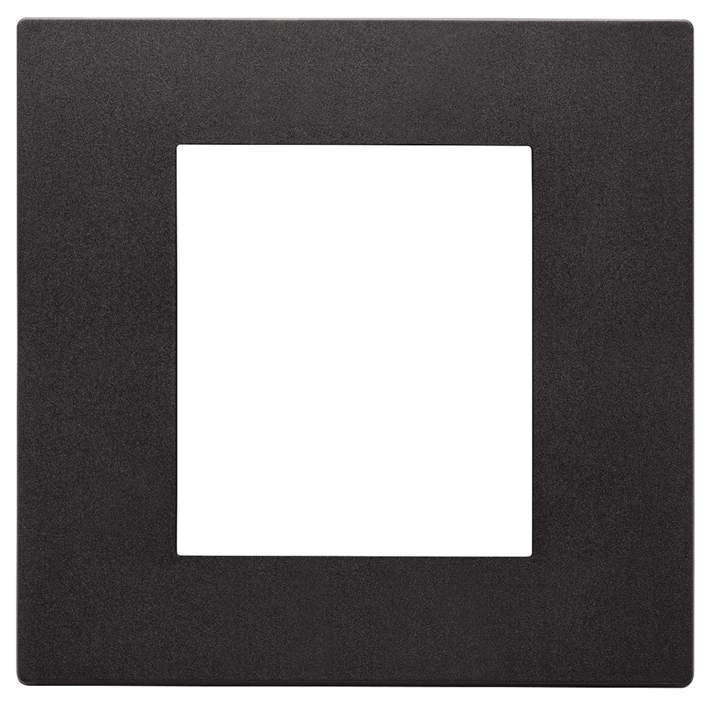 Placca 2 moduli tecnopolimero nero per installazioni elettriche standard