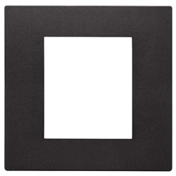 Placca 2 moduli tecnopolimero nero per installazioni elettriche standard