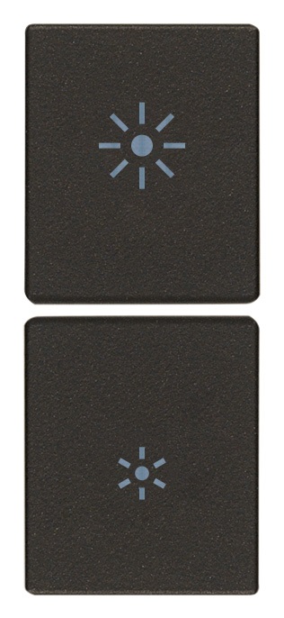 DUE MEZZI TASTI 1M DIMMER NERO
