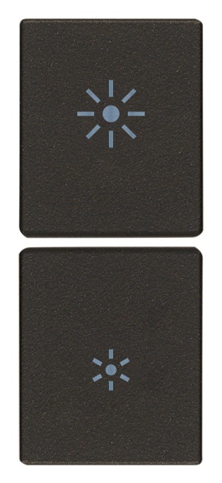 Due mezzi tasti dimmer 1 modulo nero per comando illuminazione regolabile