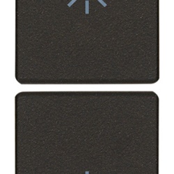 Due mezzi tasti dimmer 1 modulo nero per comando illuminazione regolabile