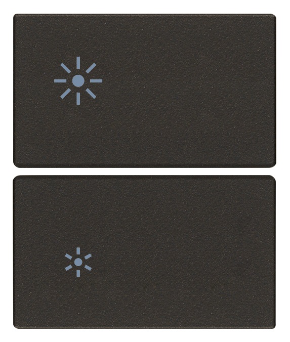 DUE MEZZI TASTI 2M DIMMER NERO