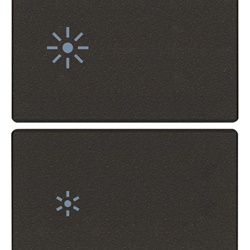 Due mezzi tasti dimmer 2 moduli nero intercambiabili per controllo illuminazione