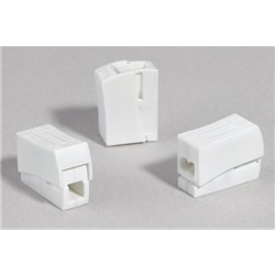 Morsetto illuminazione HECL-2/1 con blocco a molla per cavi 0,5-2,5 mm², impianti fino a 450V/24A, installazione rapida senza attrezzi, ideale per impianti illuminazione e dispositivi controllo tende e ventilatori