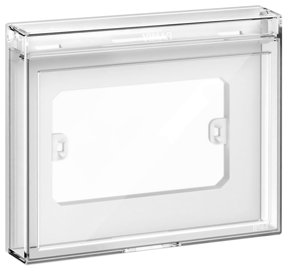 Calotta IP44 3 moduli portello trasparente per scatola incasso compatibile serie civili