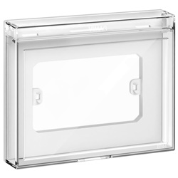 Calotta IP44 3 moduli portello trasparente per scatola incasso compatibile serie civili
