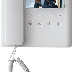 Videocitofono a cornetta AGT V EVO con display LCD 5 colori, 6 chiamate intercom, funzione apri-cancello, per impianti multiutenza residenziali e commerciali