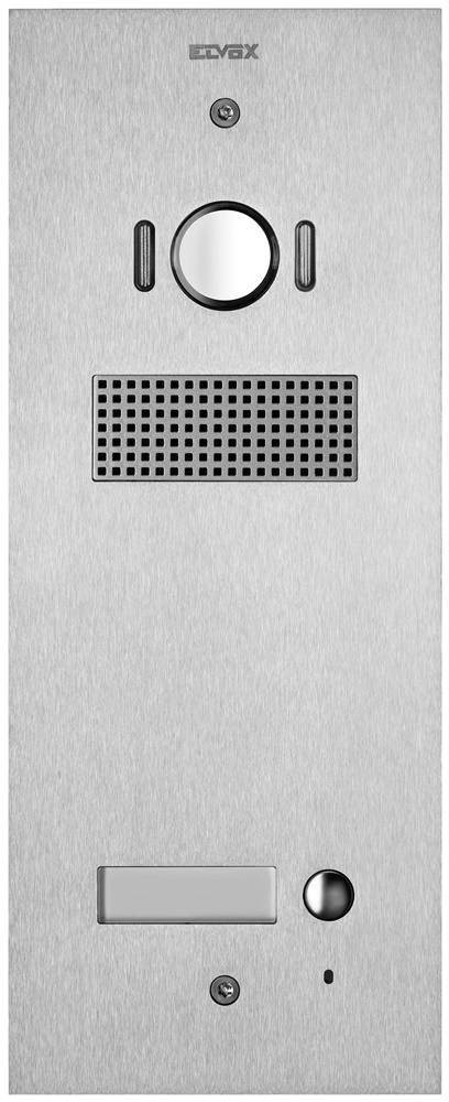 Placca Steely acciaio inox 2 moduli audio video 1 pulsante per impianti elettrici