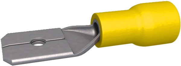 Clip maschio gialla preisolata 4-6 mm² 6,3x0,8 mm per connessioni elettriche rapide e sicure