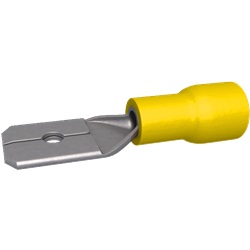Clip maschio gialla preisolata 4-6 mm² 6,3x0,8 mm per connessioni elettriche rapide e sicure