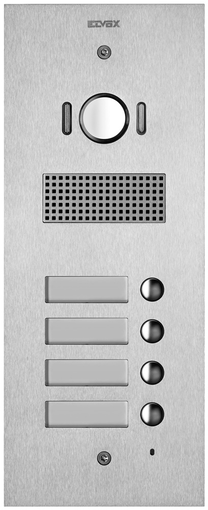 Placca Steely 2 moduli audio video 4 pulsanti acciaio inox per impianti elettrici