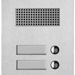 Placca Steely 2 moduli audio video 4 pulsanti acciaio inox per impianti elettrici
