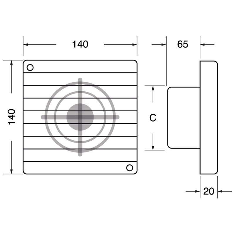 Aspiratore da parete diametro 100 mm ventilazione efficiente ambienti residenziali e commerciali