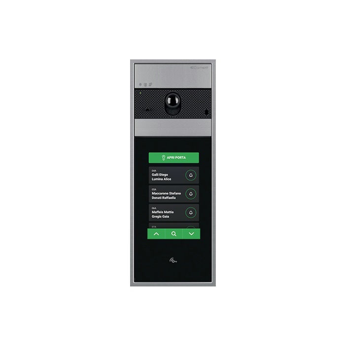 Serie Ultra - Pulsantiera video da parete con touch screen 5, sistema ViP, sensore crepuscolare, microfono omnidirezionale