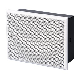 Diffusore incasso rettangolare, ABS nero UL94V0, griglia acciaio bianca, altoparlante 165mm, 6/3/1,5W 100V, fusibile termico, EN54-24