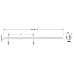 MINI NEON 8W/M 24V IP67 CRI90 illuminazione efficiente resistente interni esterni