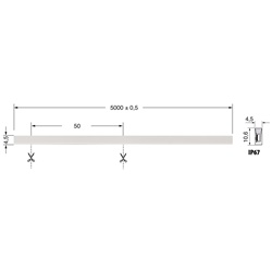 MINI NEON 8W/M BC 24V IP67 CRI90 illuminazione compatta alta efficienza ambienti interni esterni umidi