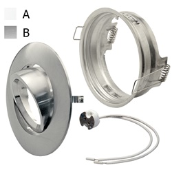 Ghiera tonda basculante con spazzola portalampada GU5.3 per installazioni elettriche professionali
