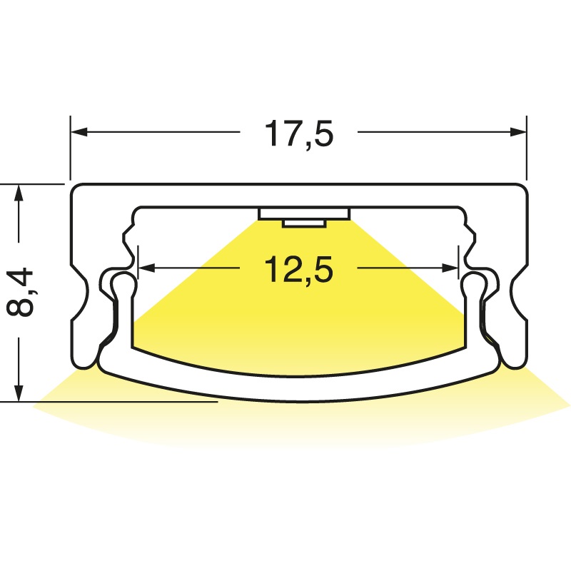 KIT 2MT S6 illuminazione opale con tappi e staffe per installazioni elettriche professionali