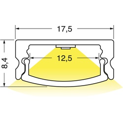 KIT 2MT S6 illuminazione opale con tappi e staffe per installazioni elettriche professionali