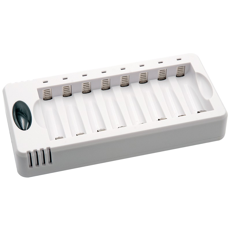 Caricabatterie intelligente USB compatto 8 batterie AA/AAA ricarica efficiente