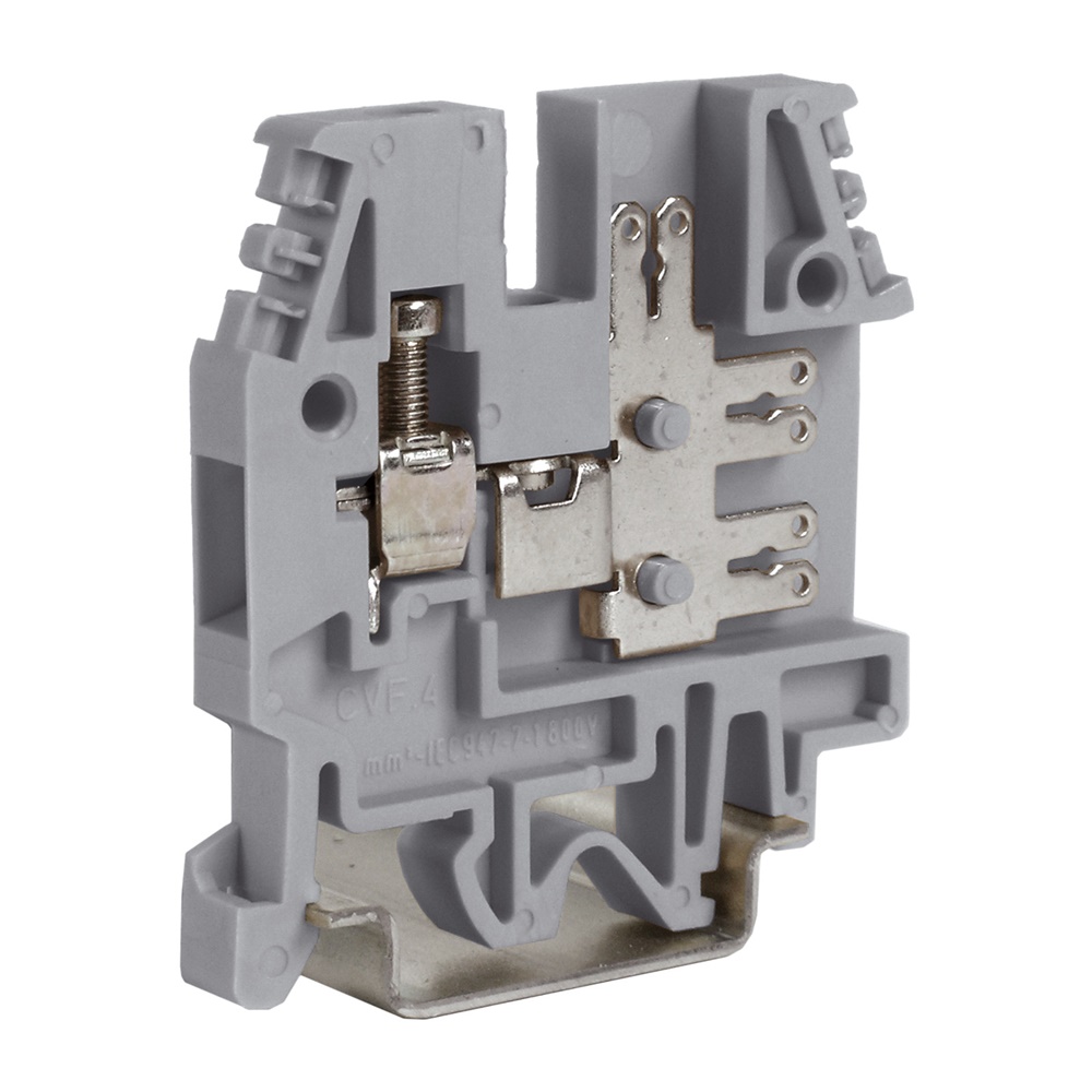 Morsetto vite-spina piatta grigio passante per collegamenti elettrici CBCV100GR