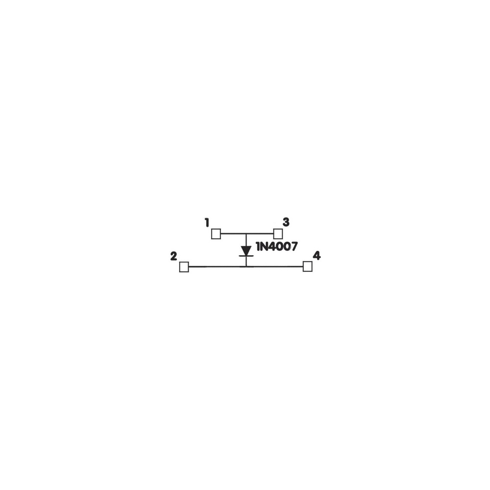 Morsetto a vite 4mm² 2-piani con diodi 1A schema-C colore beige per cablaggi elettrici