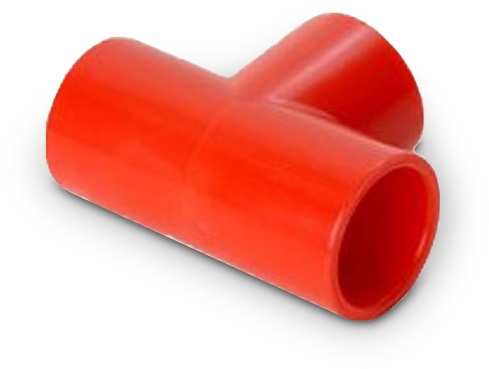 RACCORDO T IN ABS ROSSO PER TUBAZ.D