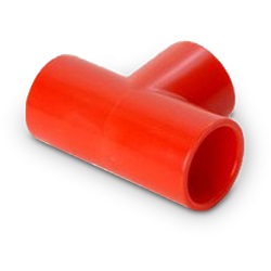 RACCORDO T IN ABS ROSSO PER TUBAZ.D