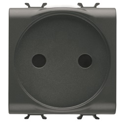 Presa elettrica 2 moduli 2 poli 16A nero satinato serie Chorus per impianti civili