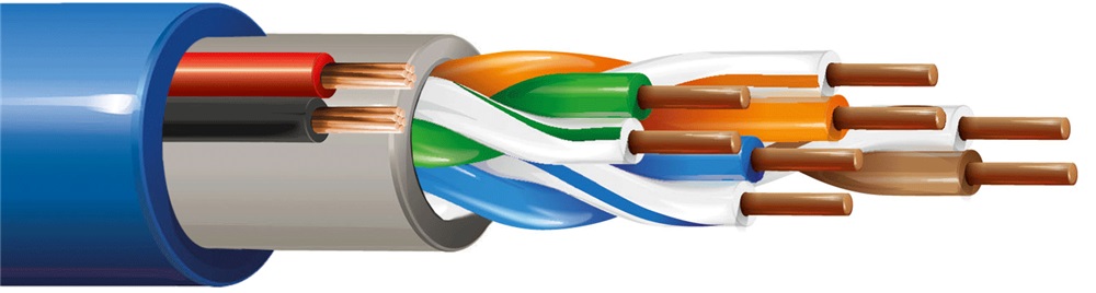 CAVO ITC 4X2 AWG24 UTP 5E+2X1,00 LSZH BLU M.