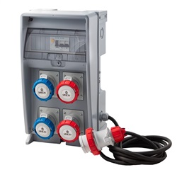 Centralina elettrica UPRO IP65 4 prese CEE 2 prese PT cavo integrato per cantieri eventi esterni