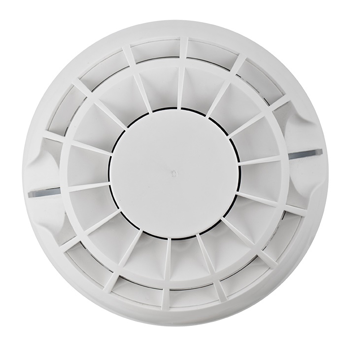 Rivelatore multisensore fumo/calore, ottico + termovelocimetrico, analisi digitale, LED 360°, basso profilo. Certificazione EN 54-5 ed EN 54-7