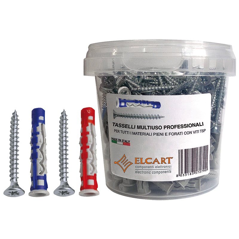 Tasselli bimateriale 6x35 mm set 50 pezzi fissaggi sicuri impianti elettrici