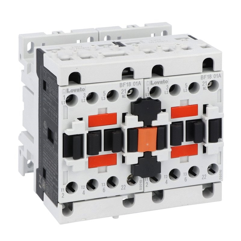 Teleinvertitore 18A AC3 7,5kW bobina 24VAC 50/60Hz con interblocco meccanico e connessioni rigide