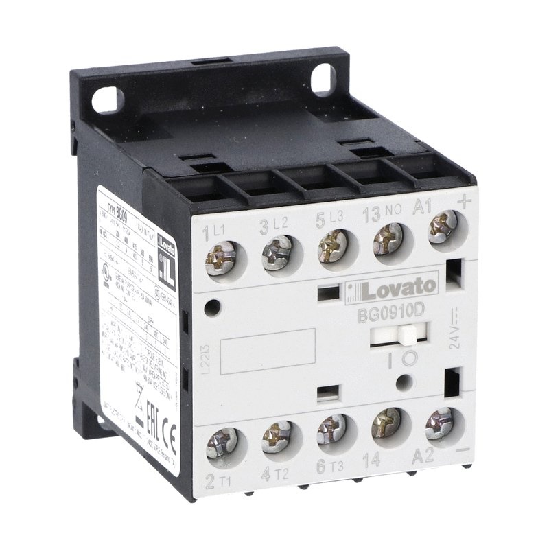 Contattore tripolare 9A AC3 bobina 60V DC 1NA ausiliari uso industriale
